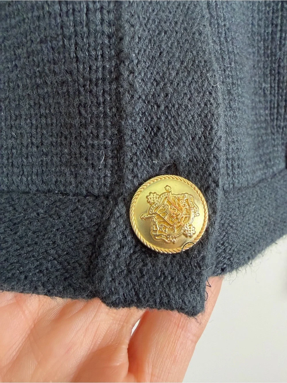 J. Crew Emilie Sweater Lady Jacket in Black Cotton Knit Size M